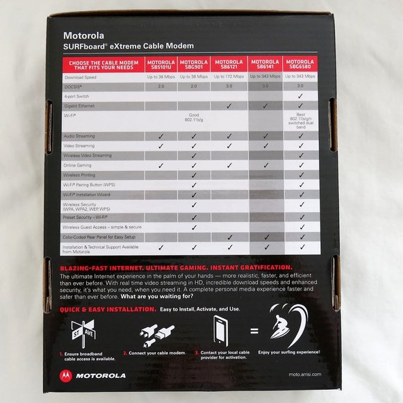 ARRIS SURFboard eXtreme SB6141 8x4 DOCSIS 3.0 Cable Modem - Picture 3 of 16